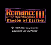 Игра Romance of the Three Kingdoms III: Dragon of Destiny