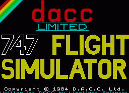 Игра 747 Flight Simulator (ZX Spectrum)