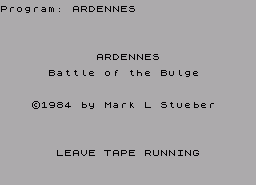 Игра Ardennes (ZX Spectrum)
