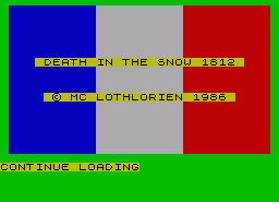 Игра Death in the Snow 1812 (ZX Spectrum)