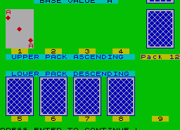 Игра Eight Cards Patience (ZX Spectrum)