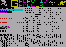 Игра Galactic Gambler (ZX Spectrum)