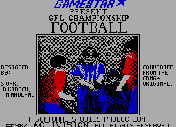 Игра GFL Championship Football (ZX Spectrum)
