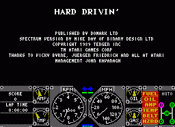 Игра Hard Drivin' (ZX Spectrum)
