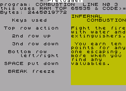 Игра Infernal Combustion (ZX Spectrum)