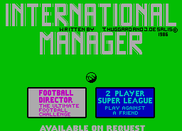 Игра International Manager (ZX Spectrum)