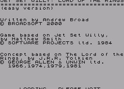 Игра Jet Set Willy: Lord of the Rings (ZX Spectrum)