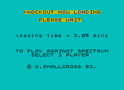 Игра Knockout (ZX Spectrum)