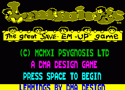 Игра Lemmings (ZX Spectrum)