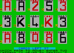 Игра Patience 5: Pairs (ZX Spectrum)