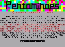 Игра Pentominoes (ZX Spectrum)