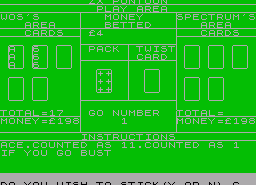Игра Pontoon (ZX Spectrum)