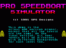 Игра Pro Speedboat Simulator (ZX Spectrum)