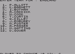Игра Revised Champions of Cricket 1993 (ZX Spectrum)