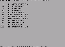 Игра Revised Champions of Cricket 1994 (ZX Spectrum)