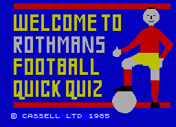Игра Rothmans Football Quick Quiz Volume 1 (ZX Spectrum)