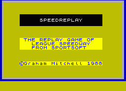 Игра Speed Replay (ZX Spectrum)