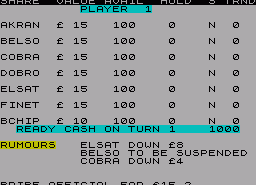 Игра Stock Market (ZX Spectrum)