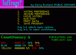 Игра Suffrage? (ZX Spectrum)