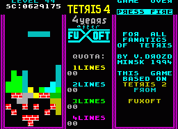 Игра Tetris 4 (ZX Spectrum)