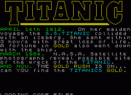 Игра Titanic (ZX Spectrum)