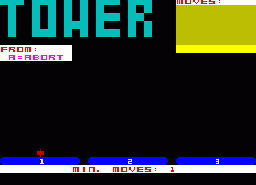 Игра Tower of Hanoi (ZX Spectrum)