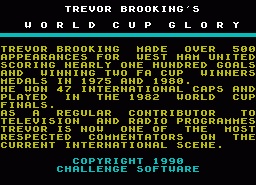 Игра Trevor Brooking's World Cup Glory (ZX Spectrum)