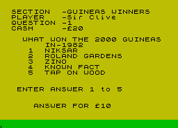 Игра Triple Crown Quiz, The (ZX Spectrum)