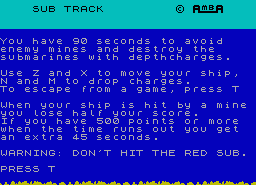 Игра Sub Track (ZX Spectrum)