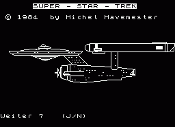 Игра Super Star Trek (ZX Spectrum)