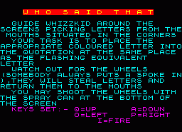 Игра Who Said That? (ZX Spectrum)
